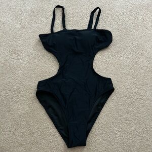 Stylish Black One Piece Swimsuit